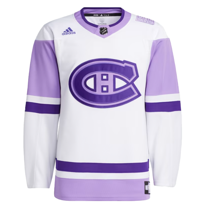 LNH - Maillot authentique Adidas Primegreen des Canadiens de Montréal pour la lutte contre le cancer